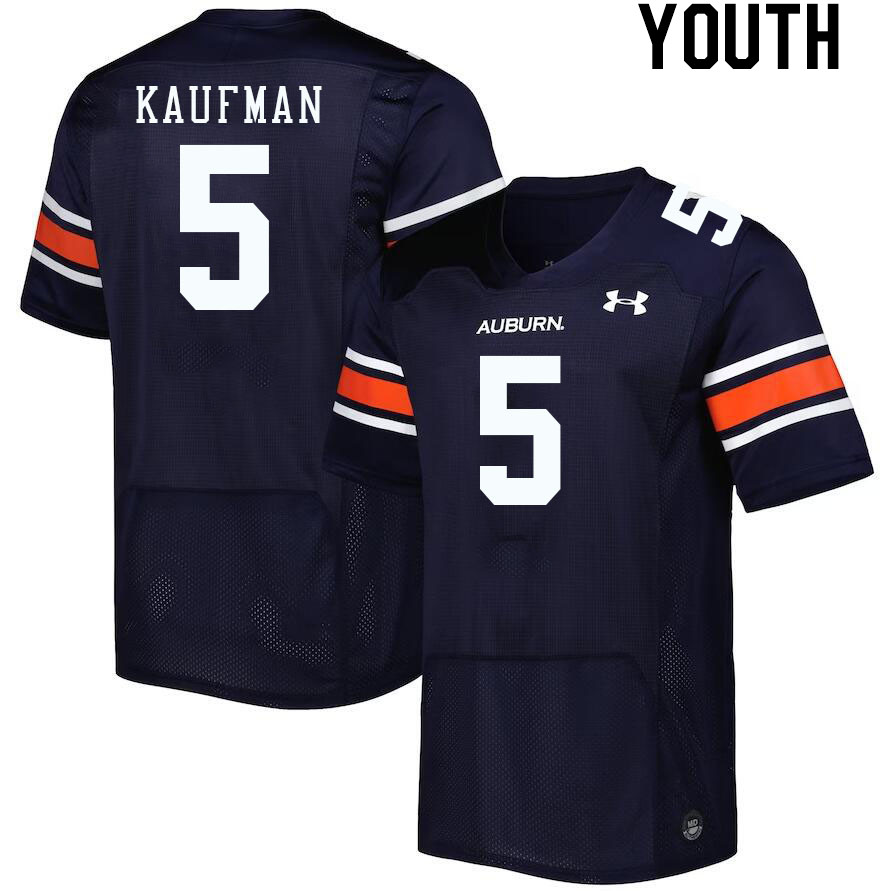 Youth #5 Donovan Kaufman Auburn Tigers College Football Jerseys Stitched-Navy - Click Image to Close